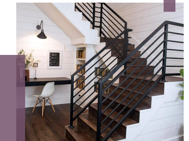 Перила для лестницы в доме в Липецке от 7536 руб. — ПРОЛЁТ-Лпц