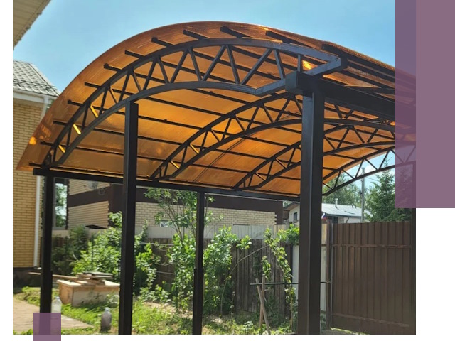 Изготовление навесов под ключ в Липецке из качественных материалов