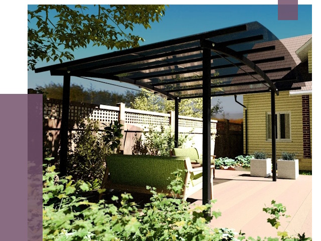 Навесы для террасы в Липецке от 13252 руб. под ключ | ПРОЛЁТ-Лпц