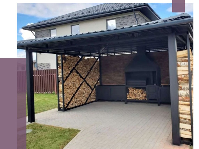 Навесы для барбекю в Липецке от 12941 руб. под ключ | ПРОЛЁТ-Лпц