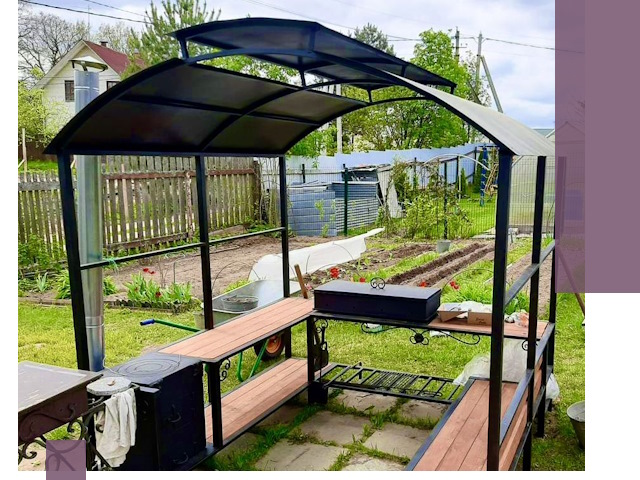 Навесы для барбекю в Липецке: изготовление, монтаж и демонтаж