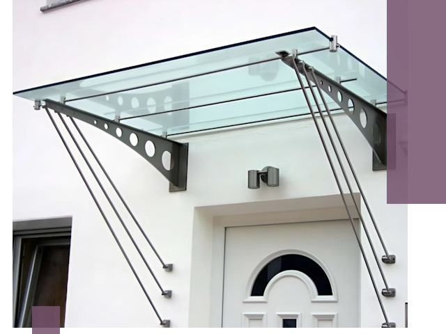 Козырьки над входом под ключ в Липецке — изготовление и монтаж