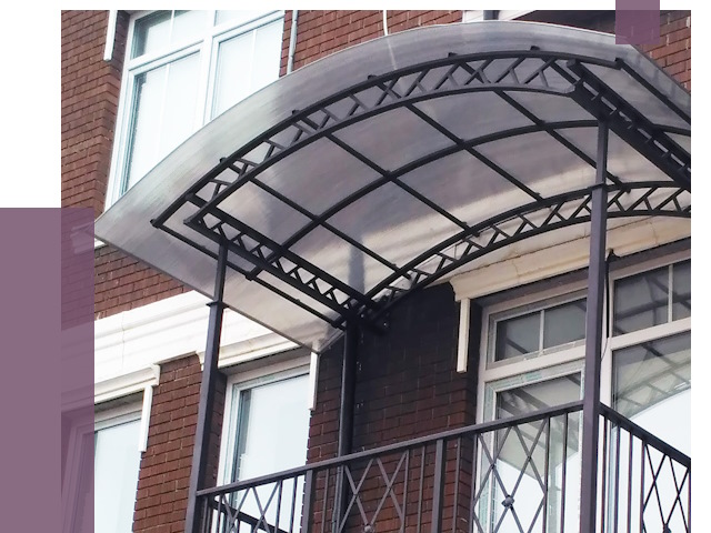 Козырьки над балконом в Липецке от 8783 руб. | ПРОЛЁТ-Лпц