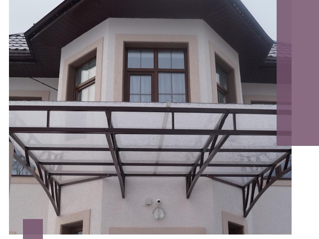 Козырьки из поликарбоната под ключ в Липецке