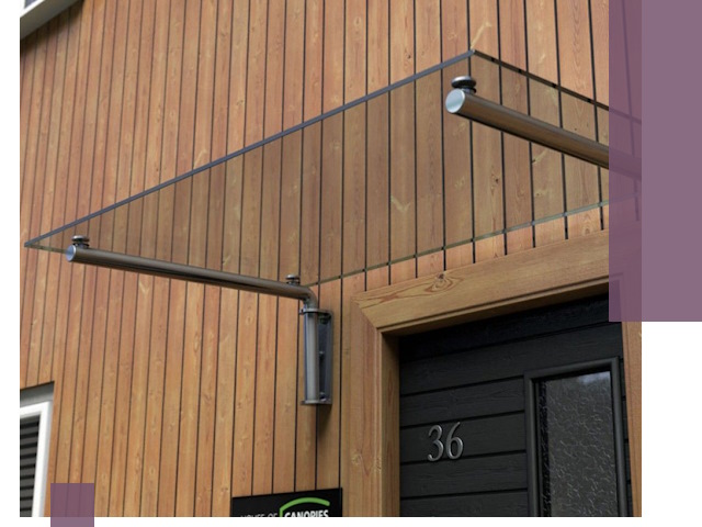 Стеклянные козырьки на входы и фасады в Липецке