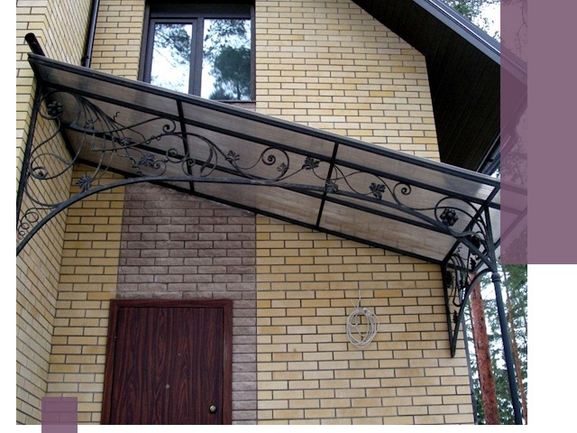 Односкатные козырьки из металла под ключ в Липецке