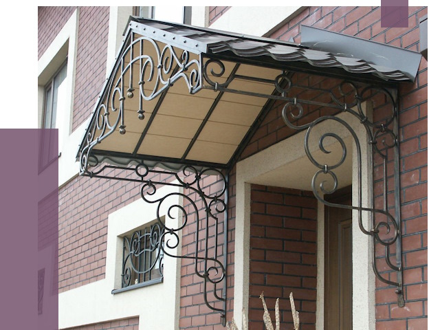 Двускатные козырьки в Липецке под ключ от 12993 руб.