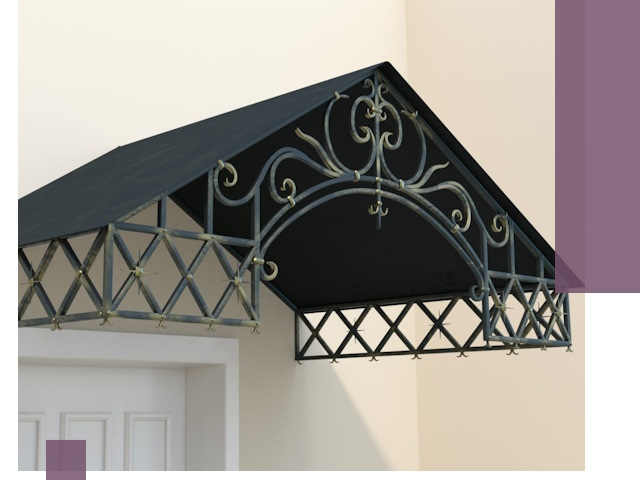 Двускатные металлические козырьки под ключ в Липецке